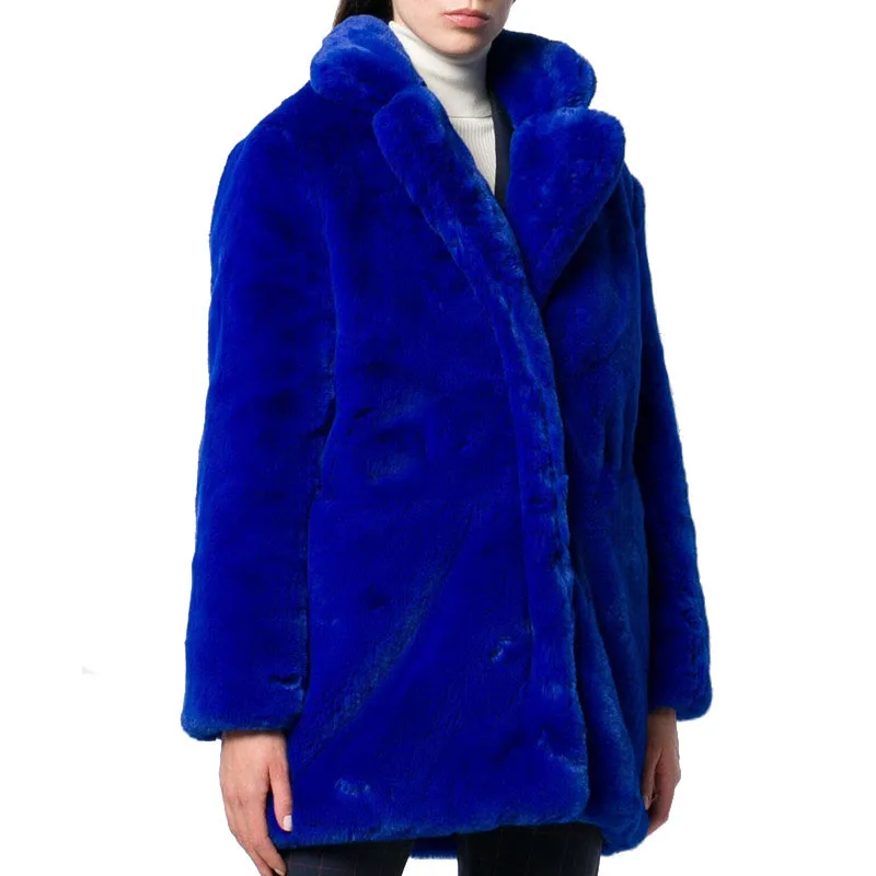 Faux Fur Coat Women 2022 Winter Long Jackets Female Casual Thick Warm Loose Clothing Ladies Solid Jacket Autumn Vintage Outwear