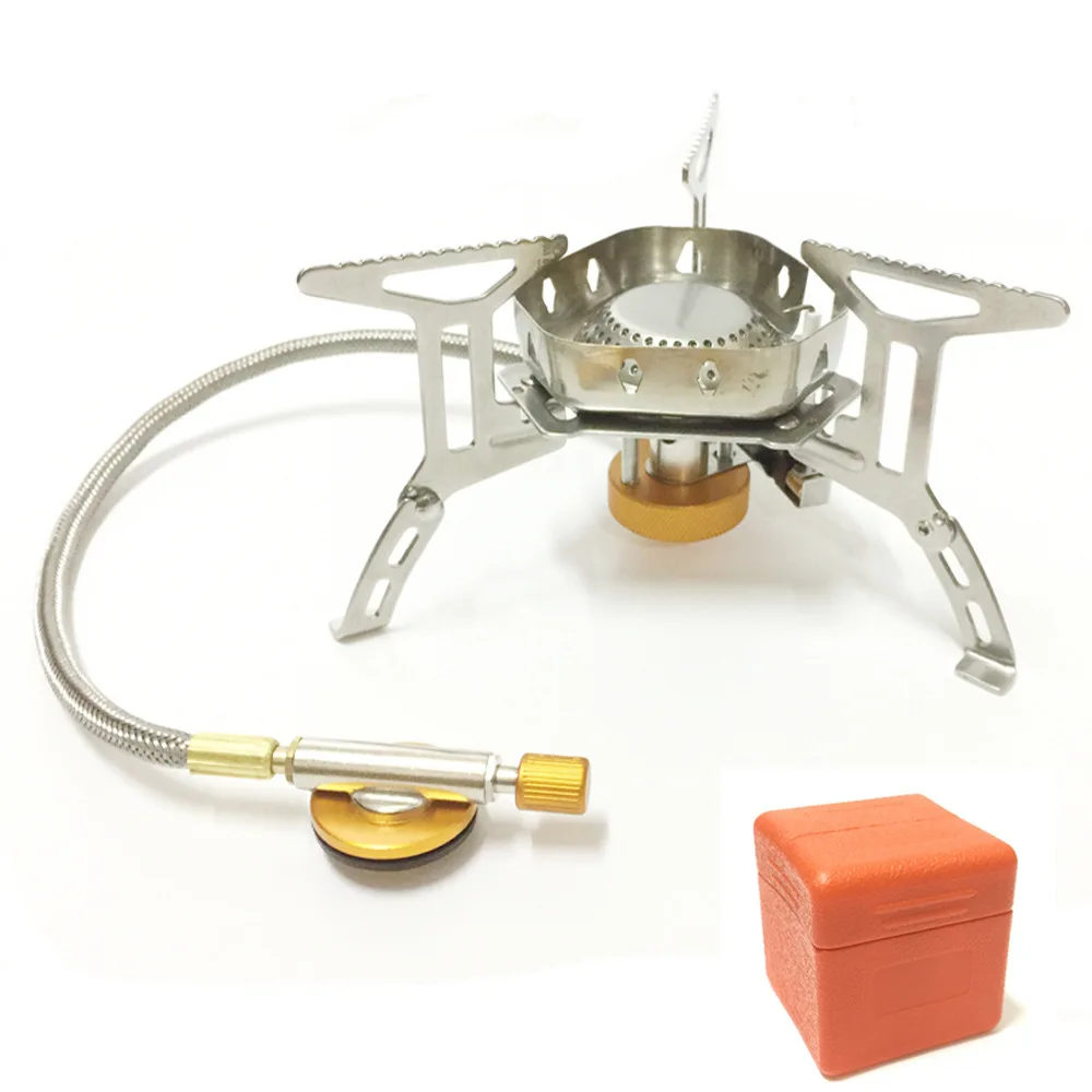 

New Outdoor Stove Portable Stainless Steel Camping Gas Furnace Windproof Stove Head Picnic Stoves Camping Accessories Stove
