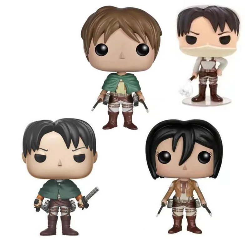 

Виниловые фигурки из аниме «атака на Титанов», Levi 235, Mikasa Ackerman, Eren Jaeger 20, коллекционные игрушки