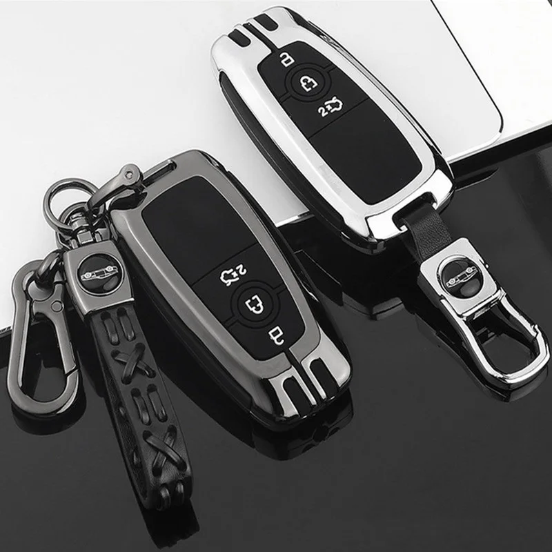 

Zinc Alloy Silicone Car Remote Key Cover Case Shell For Ford Fusion 2018 Mustang Explorer Expedition Edge F-350 F-450 F-550