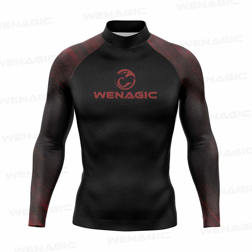 New Surfing Swimming Diving T-Shirts Tight Long Sleeve Rash Guard Swimwear Men UV Protection Surf Clothing Beach Floatsuit Top
