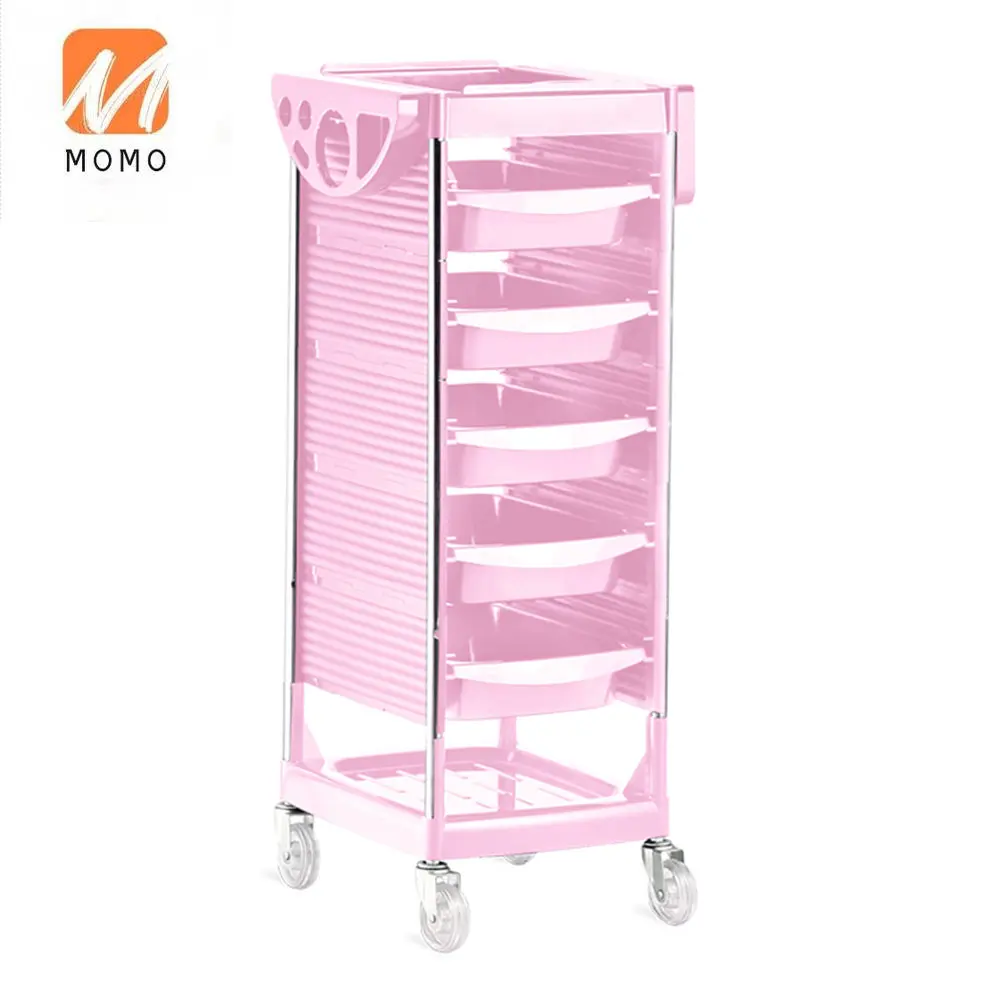 X8-2 Barber Shop Professional Pink Salon Furniture Hair Salon Trolley Beauty Salon Cart