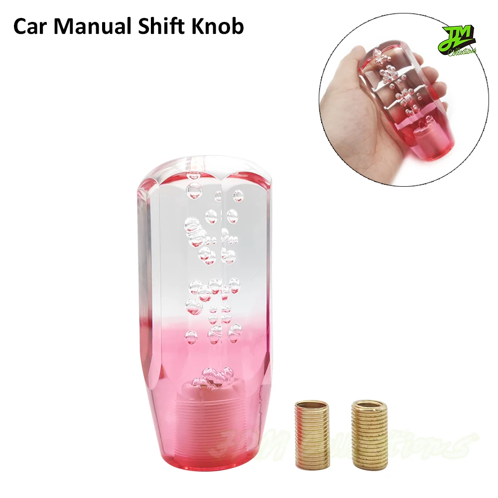

Ручка переключения передач автомобильная, рычаг переключения передач с прозрачными пузырьками, универсальный аксессуар для салона, розово...