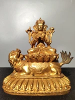 9 tibetan temple collection old bronze gilt tara riding beast manjushri lotus platform worship buddha town house exorcism