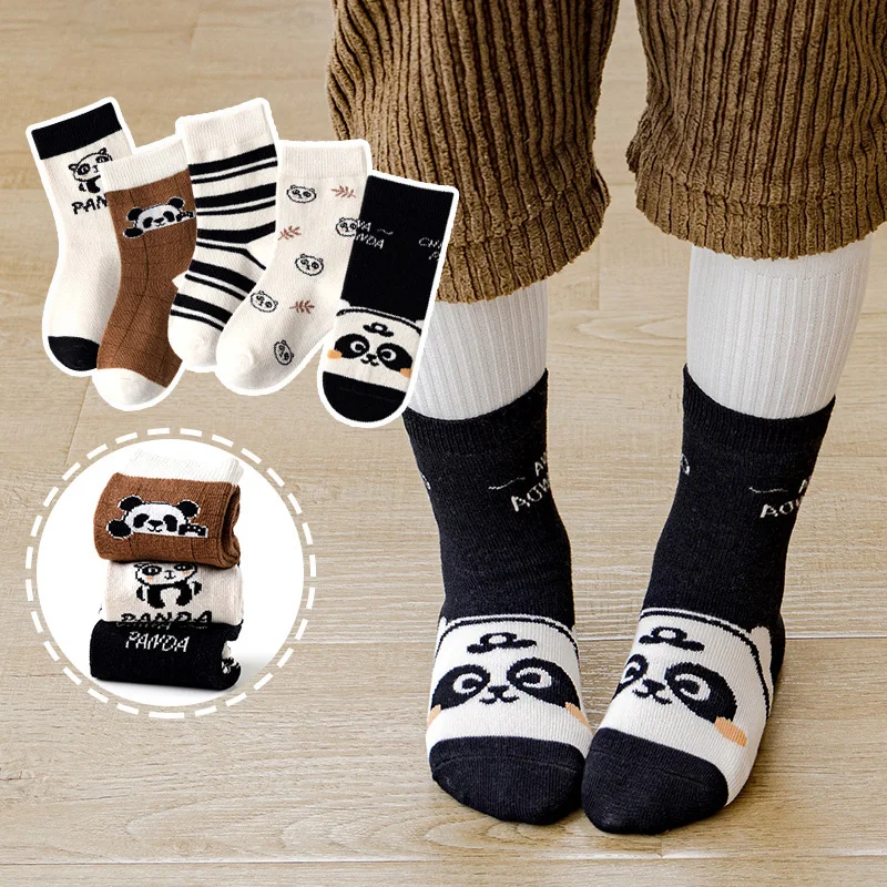 

Cute Cartoon Bear Print Children Socks 5 Pairs/Lot Cotton Baby Girls Socks Warm Winter Infant Toddler Boys Socks 1 To 12 Years