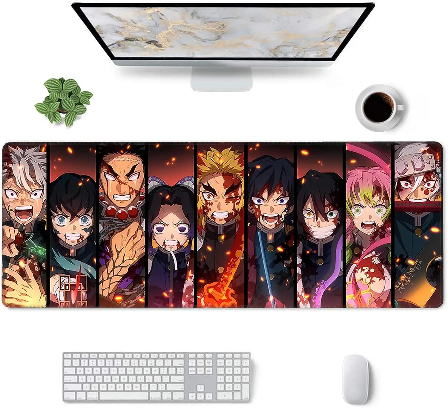 

Mouse Pad Demon Slayer Anime Gaming Large Mouse Pad with Stitched Edges Non Slip Rubber for Computers Laptop Office Work
