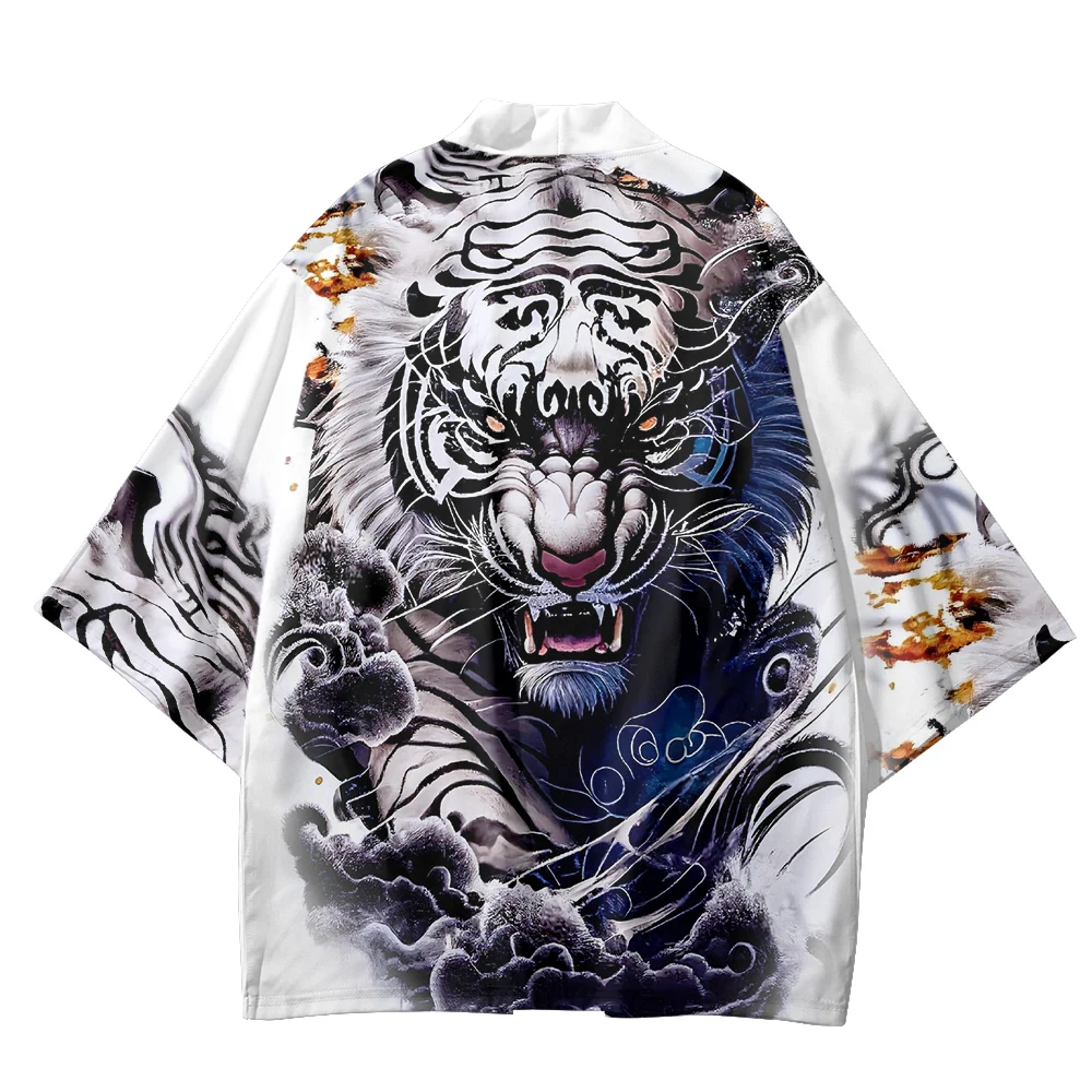 Халат-кимоно для мужчин и женщин хаори с японским тигровым принтом традиционный