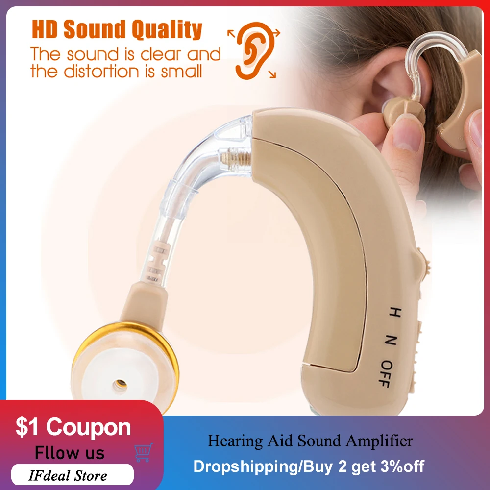

Mini Digital Hearing Aid Rechargeable Sound Amplifier Elderly Deafness BTE Audio Amplifier Ear Aids Adjustable Speaker Amplified
