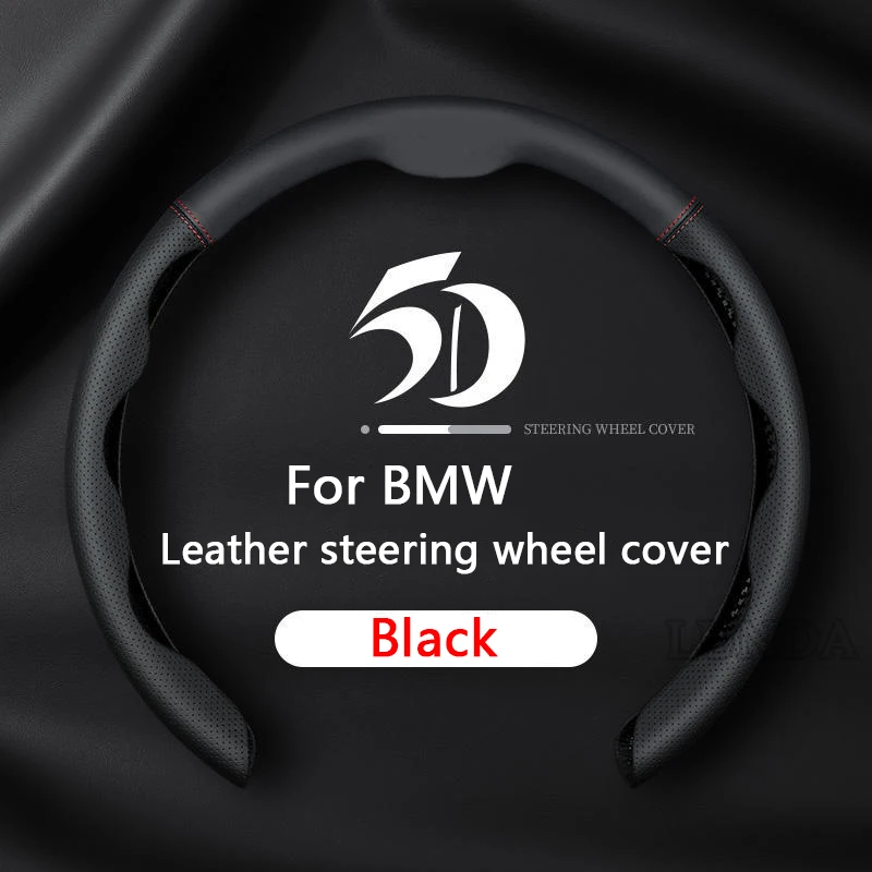 

New Real Leather Car Steering Wheel Cover Ultra-thin Universal 38cm For BMW F30 F31 F32 F34 F20 F21 F10 1 3 5 7 Series X1 X3 X5