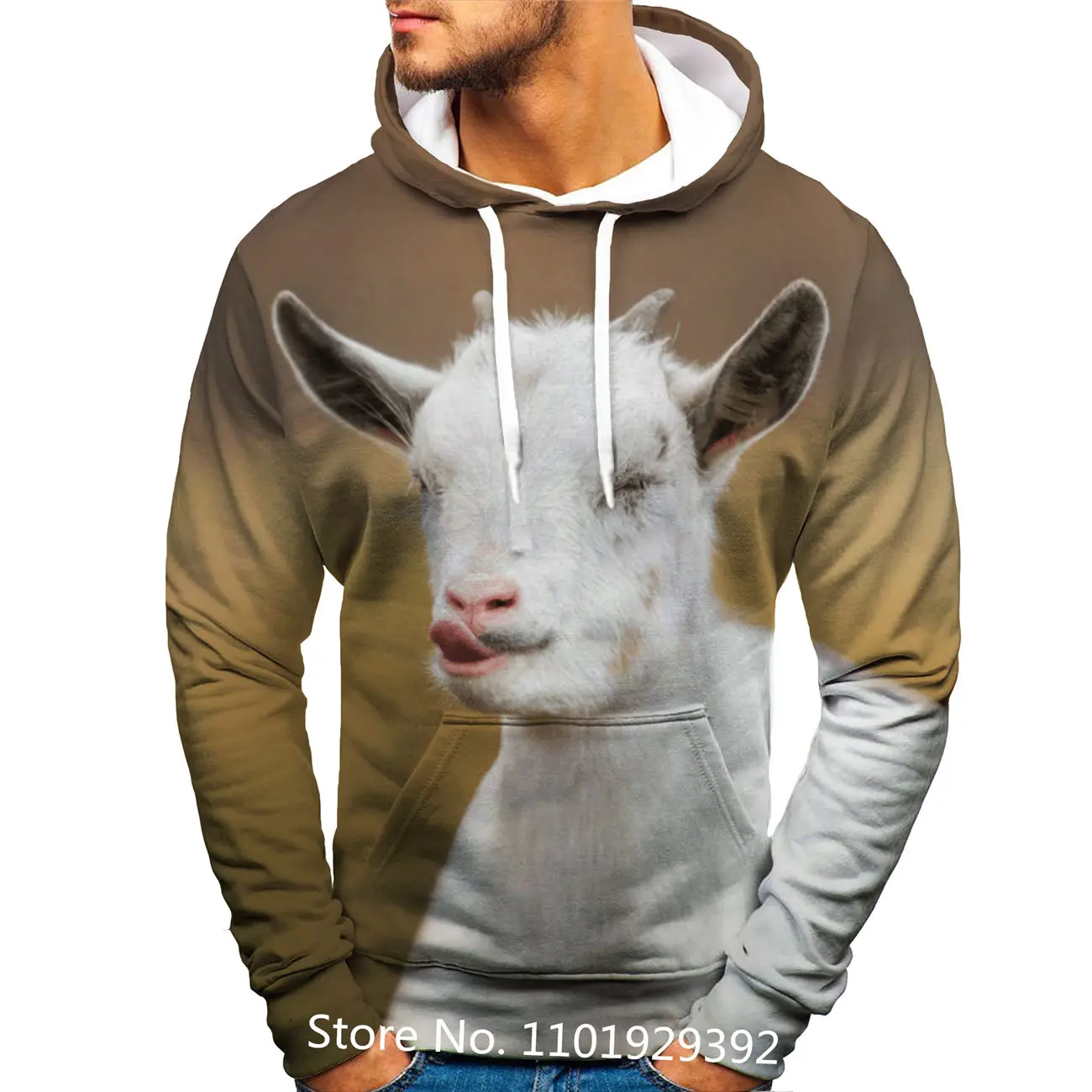 Newest Fashion Goats Hoodie Funny Hooded Sweatshir Men's and Women's Long Sleeve Animal Pullover Shirt