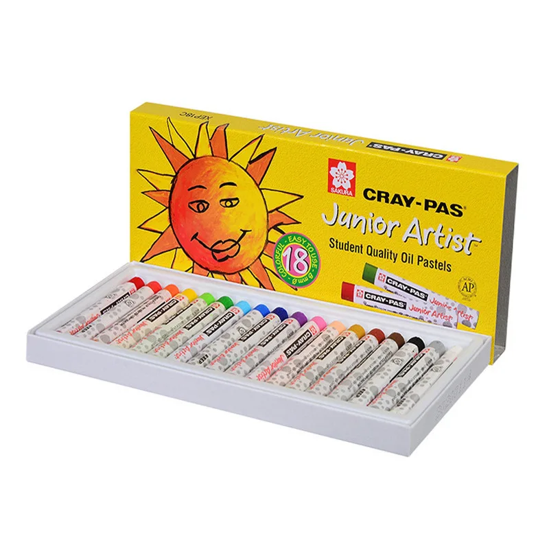 

18 Color Oil Pastel Set Children's Educational Kindergarten Students Smooth Soft Crayon Brush Student Art Supplies