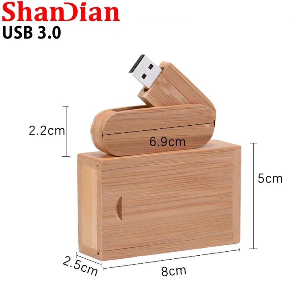 SHANDIAN Высокоскоростной USB-накопитель 3.0 Wooden Sabre 64 ГБ Бесплатная индивидуальная