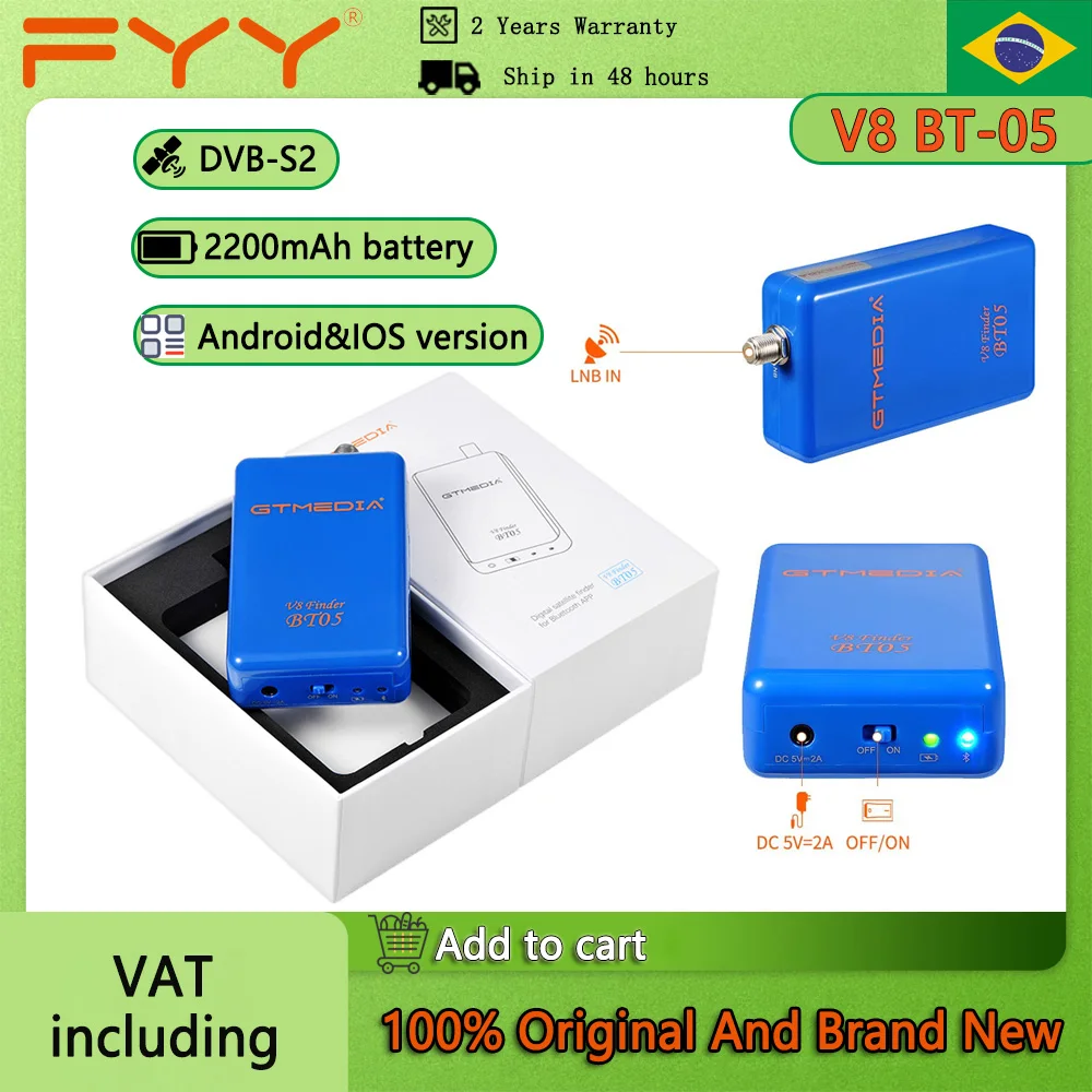 Цифровой спутниковый искатель GTMEDIA V8 BT05 Bluetooth с приложением Android для спутникового