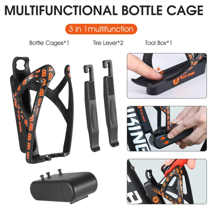 

Bike Super Light Water Bottle Rack Fashion MTB/Electric Bike Water Bottle Rack 3-in-1 Drink Cup Bracket Bike Accessories