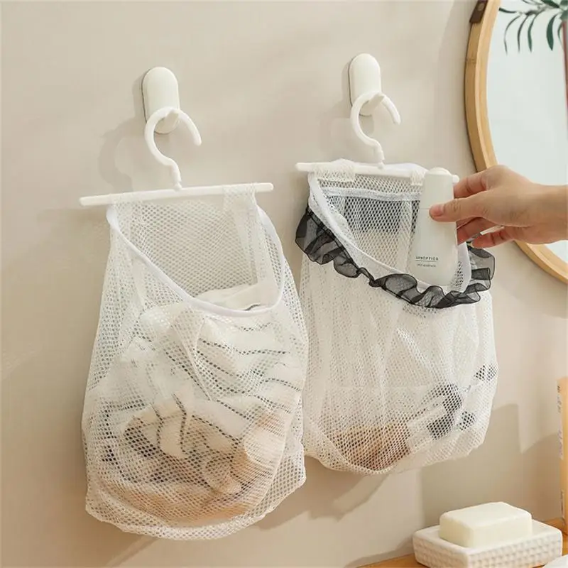 

360° Rotation Drying Net Bag Visible Transparent Hangable Wardrobe Storage Bag Breathable Mesh Fruit And Vegetable Net Pocket