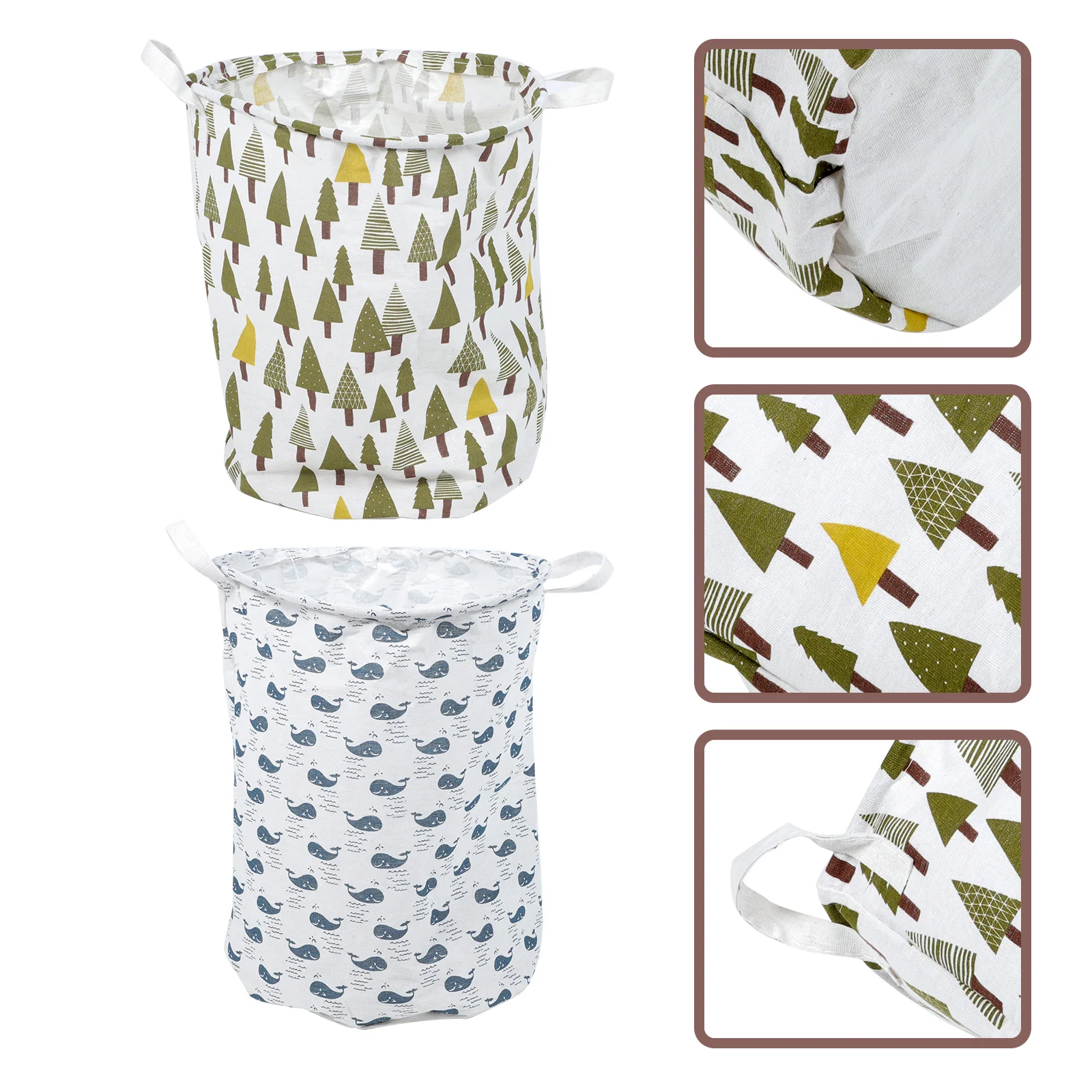 

2pcs Storage Basket With Handles Bedroom Basket Kids Laundry Hamper