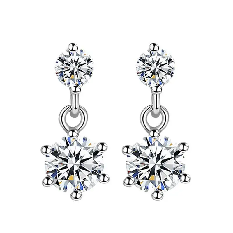 

Женские серьги-гвоздики из серебра 925 пробы с кристаллами