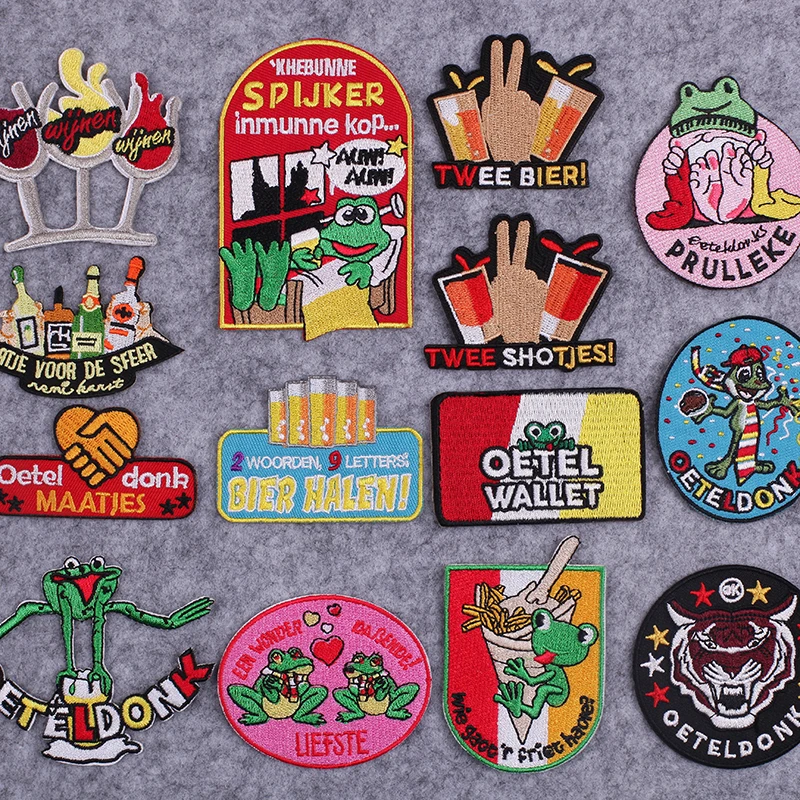 

14 шт. карнавальные эмблемы Oeteldonk Гладильные аппликации для одежды вышивка нашивки наклейки Oeteldonk патчи для утюга на куртке