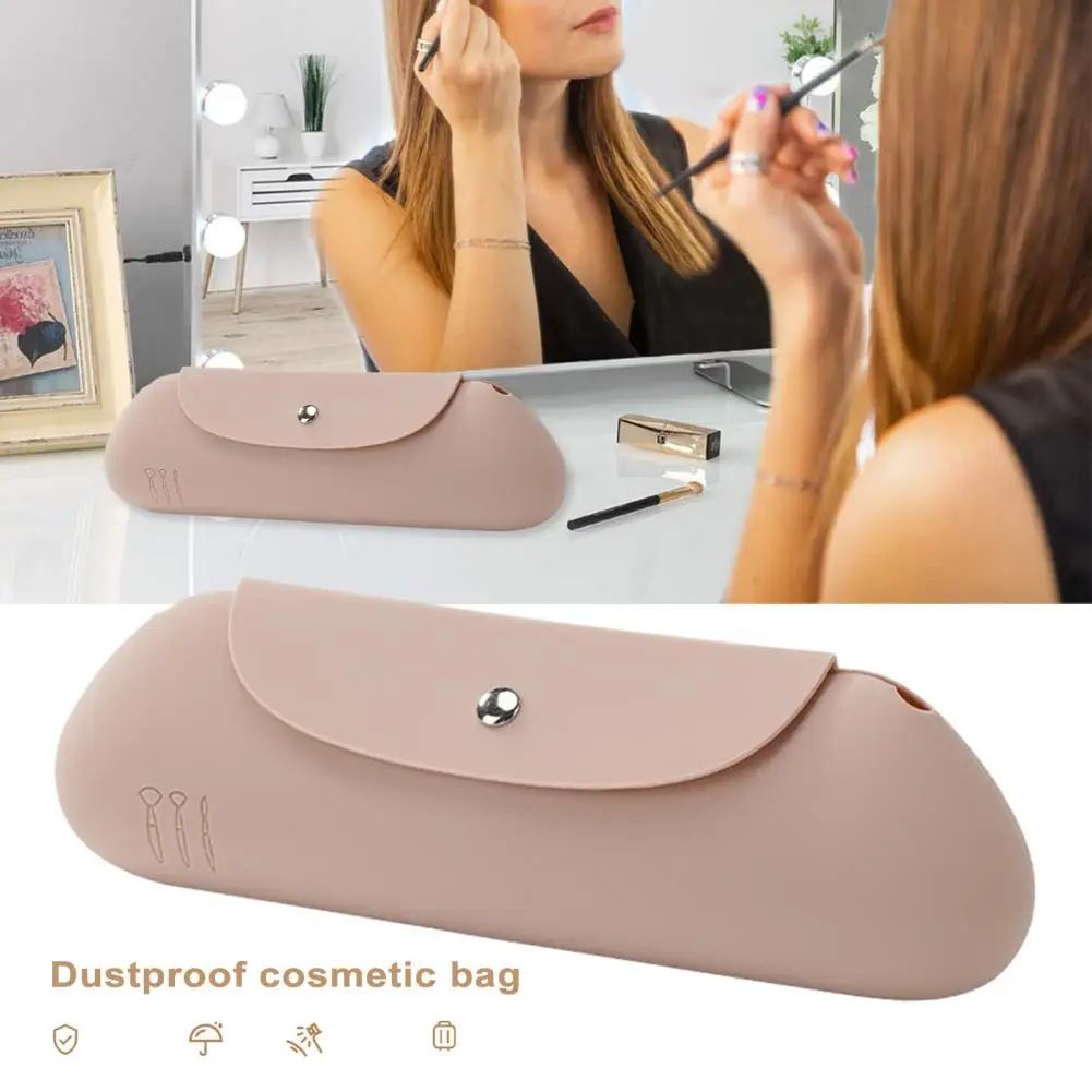 

Силиконовая сумка для хранения, водонепроницаемая косметичка с большой емкостью для кистей для макияжа, легкий портативный контейнер для хранения