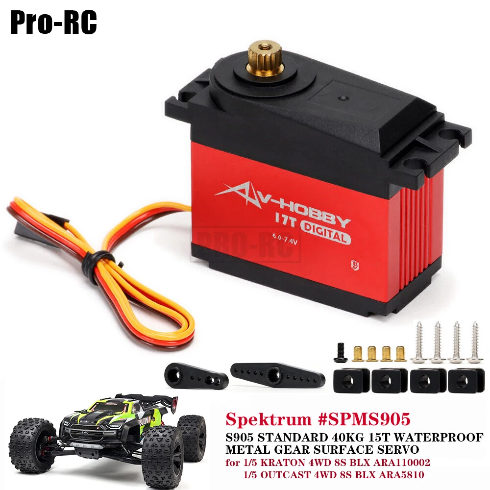 

S905 Standard 40KG 17T Waterproof Metal Gear Surface Servo SPMS905 For 1/5 ARRMA Kraton Outcast 4WD 8S BLX Rc TRUCK RTR Car Part