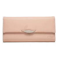 brand high capacity new fashion women wallet long design three fold card holder carteira female pu leather ladies purses