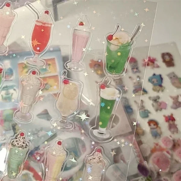 5 шт. Y2K ПЭТ прозрачная пленка для вспышки наклейка с газированной водой