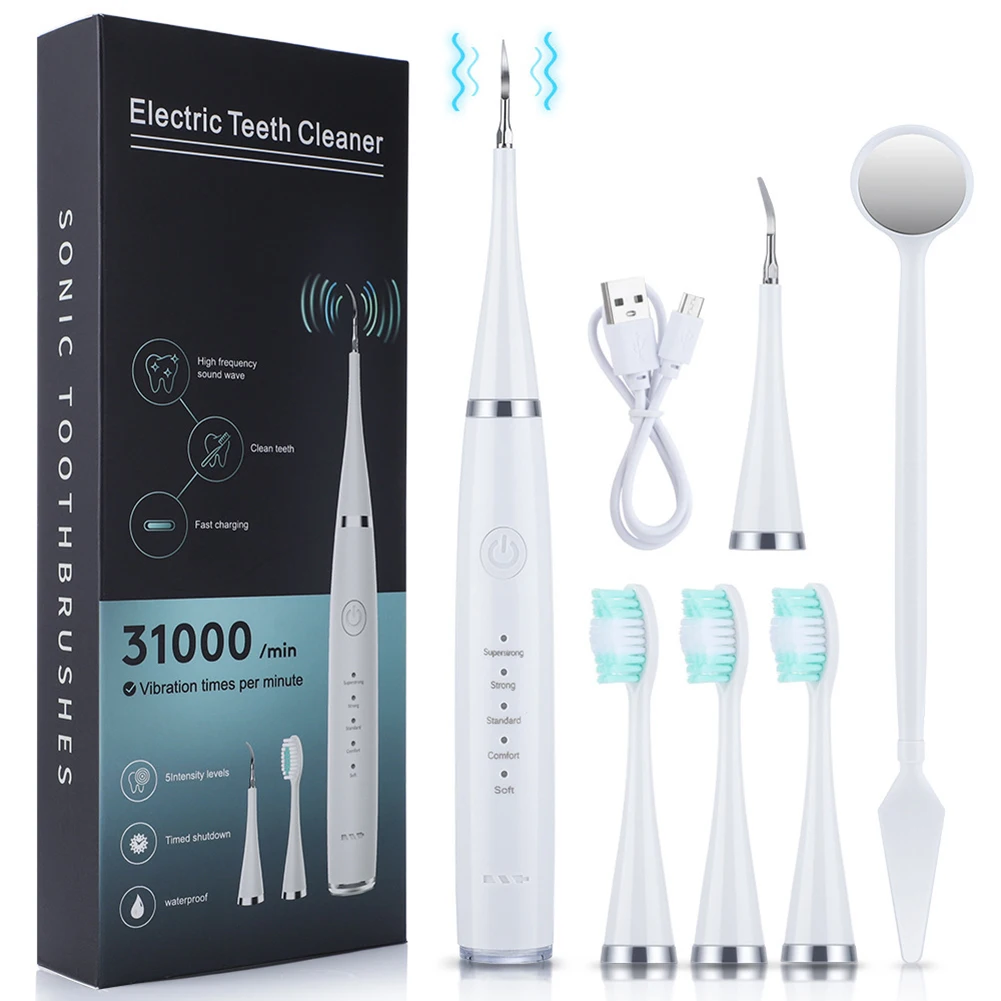 

6 in 1 Electric Toothbrush Set Wireless Electric Toothbrush Whitening Scaler Dental Tartar Remover Oral Care