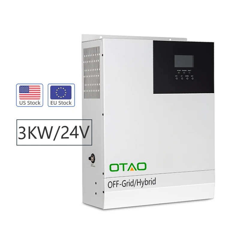 

Europe USA Warehouse Hybrid Solar Inverter Onduleur Hybride Invertor With MPPT Charge Controller 24V 3000w 5kw Inversor Solares