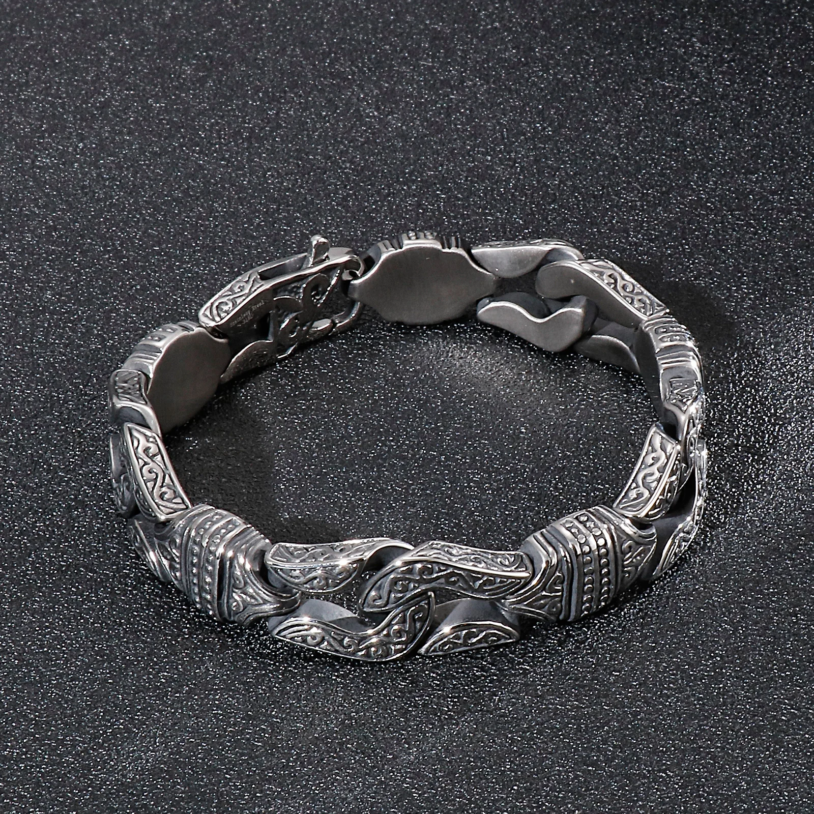 

14mm Men's Boxing Bracelet Stainless Steel Bracelet Silver Color Casting Jewelry