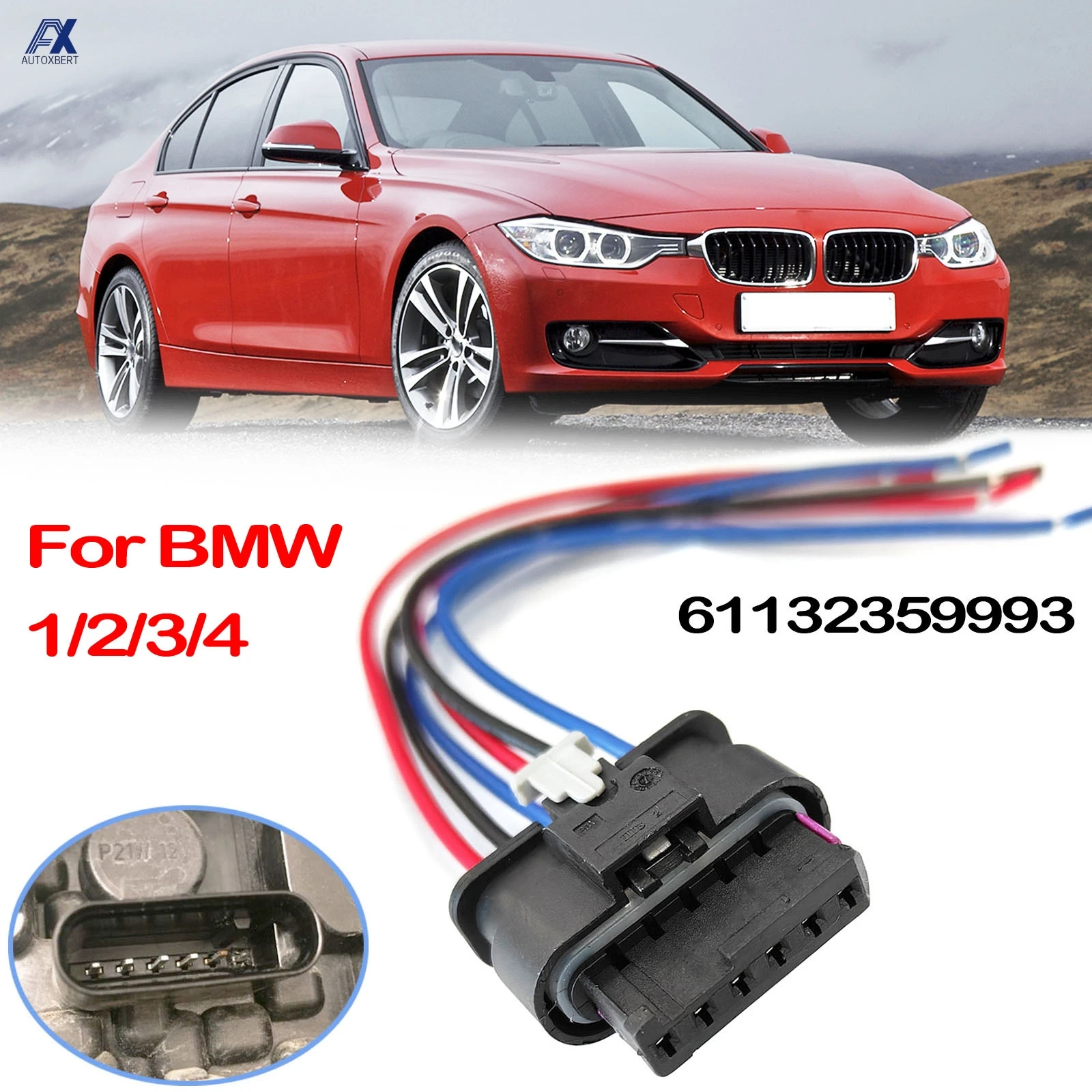 

6-контактный разъем для BMW 1 2 3 4 серии F20 F21 F22 F23 F30 F31 F32 F33 M2, разъем заднего фонаря, разъем косички, проводка 61132359993