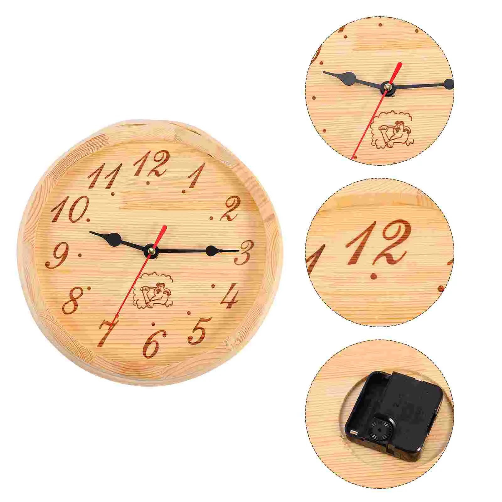 

1Pc Wall Hanging Sauna Wooden Clock Decorative Timer Clock Sauna Room Equipment
