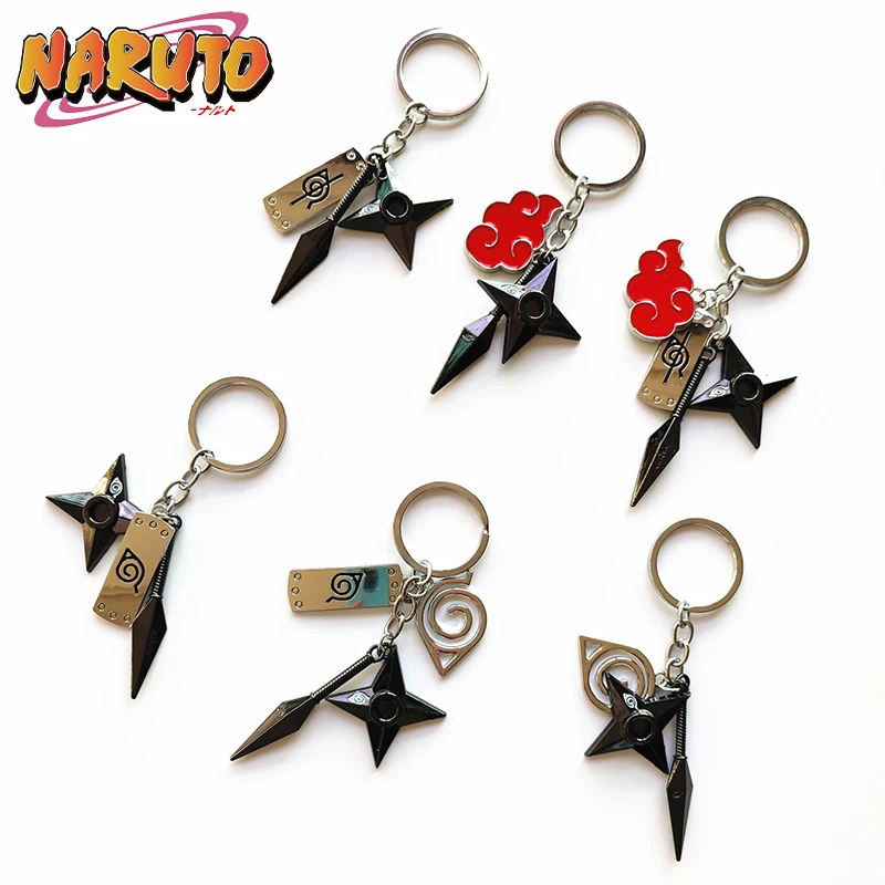 

Naruto Anime Kunai Shuriken Konoha Ninja Keychain for Car Keys Bag Backpack Pendant Keyring Accessories Women Jewelry Men Gift