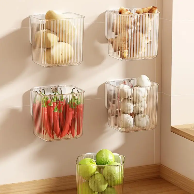 

Garlic Storage Rack Ginger Creative Seasoning Rack No Punching Refrigerator Side Door Storage Box Kitchen Accessories Scallions
