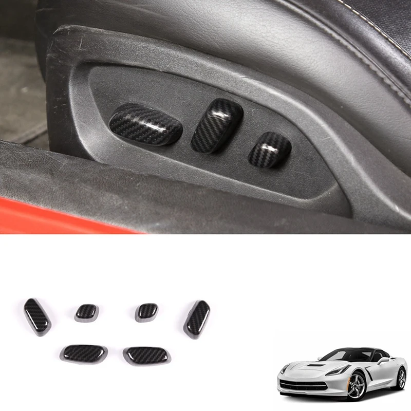 

Car Carbon Fiber Interior Cover Power Seats Adjustment Switch Cover Seat Adjust Button Cover For Chevrolet Corvette C7 2014-2019