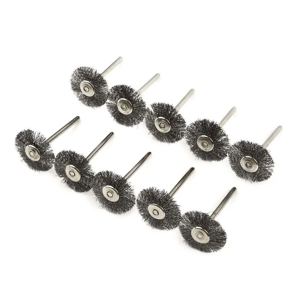 

10pcs 22mm Steel Wire Wheel Brushes Polishing Brush Mini Drilling Tools Die Grinder Rotary Tool For The Engraver Electric Tools