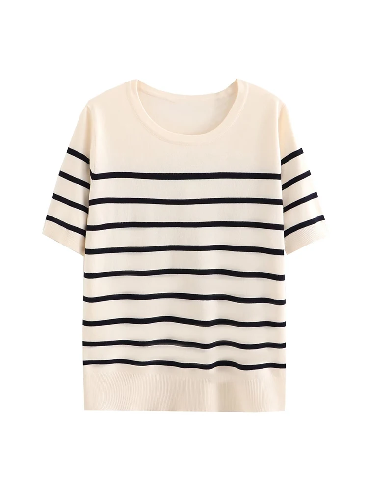 

Тонкие женские полосатые ранние Топы Y2K 2023, модные элегантные женские высокоэластичные топы, уличная одежда, Женская шикарная трикотажная Милая одежда