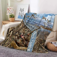 hunting duck camouflage flannel blanket full overprinted blanket kids adult soft bed cover sheet plush blanket