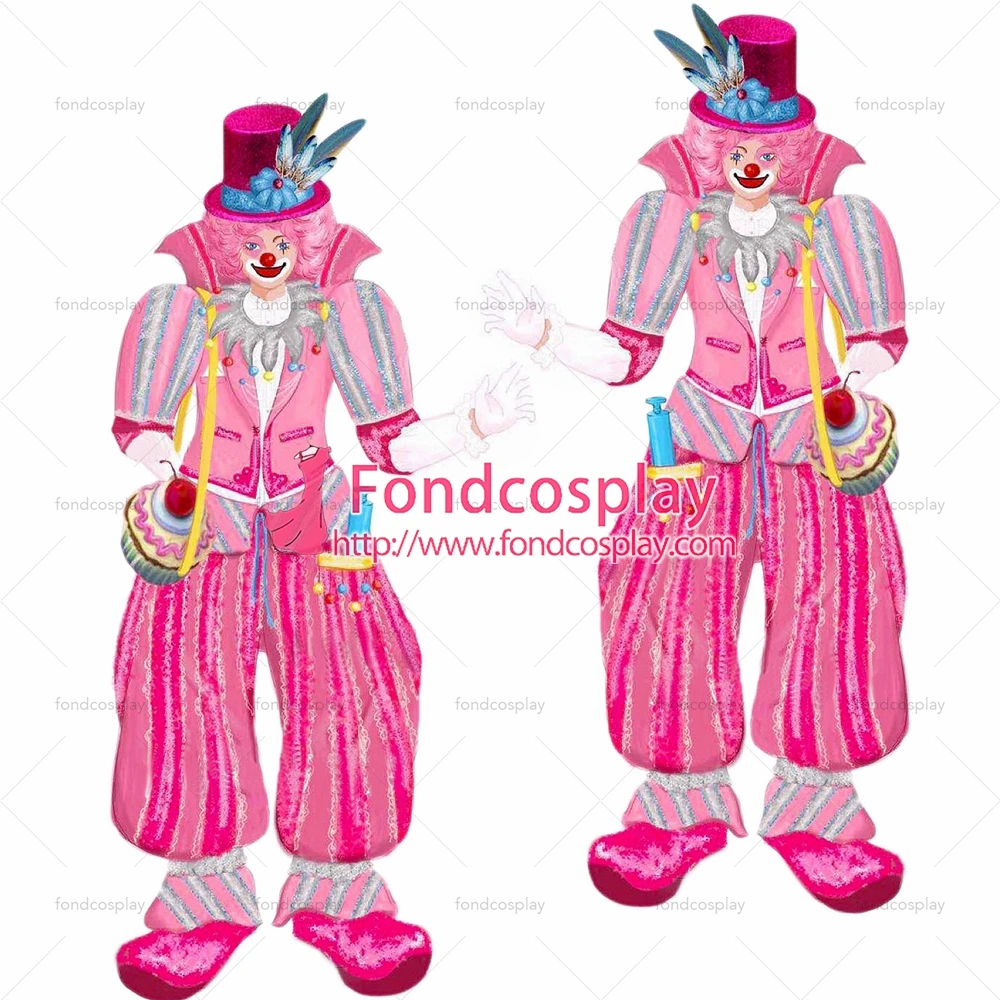 

halloween Victorian Gown Ball Outfit Gothic Punk clown pink satin jacket pants cosplay Costume Tailor-made[G2433]