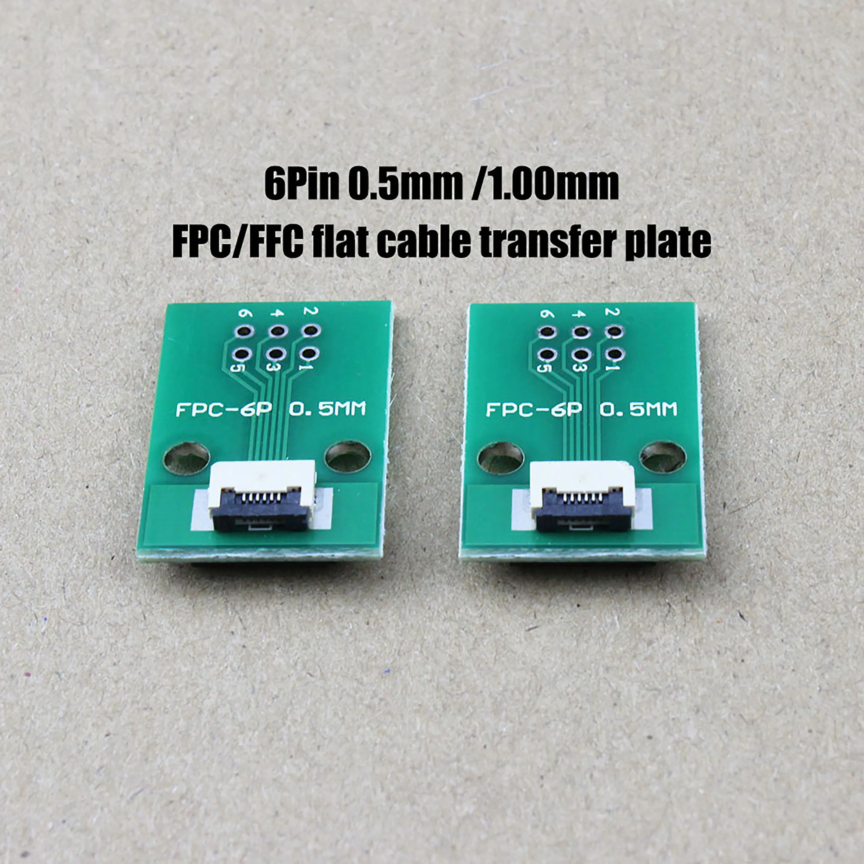 Двухсторонняя плата адаптера FPC/FFC PCB с 6 контактами и расстоянием 0 5 мм/1 мм плоский