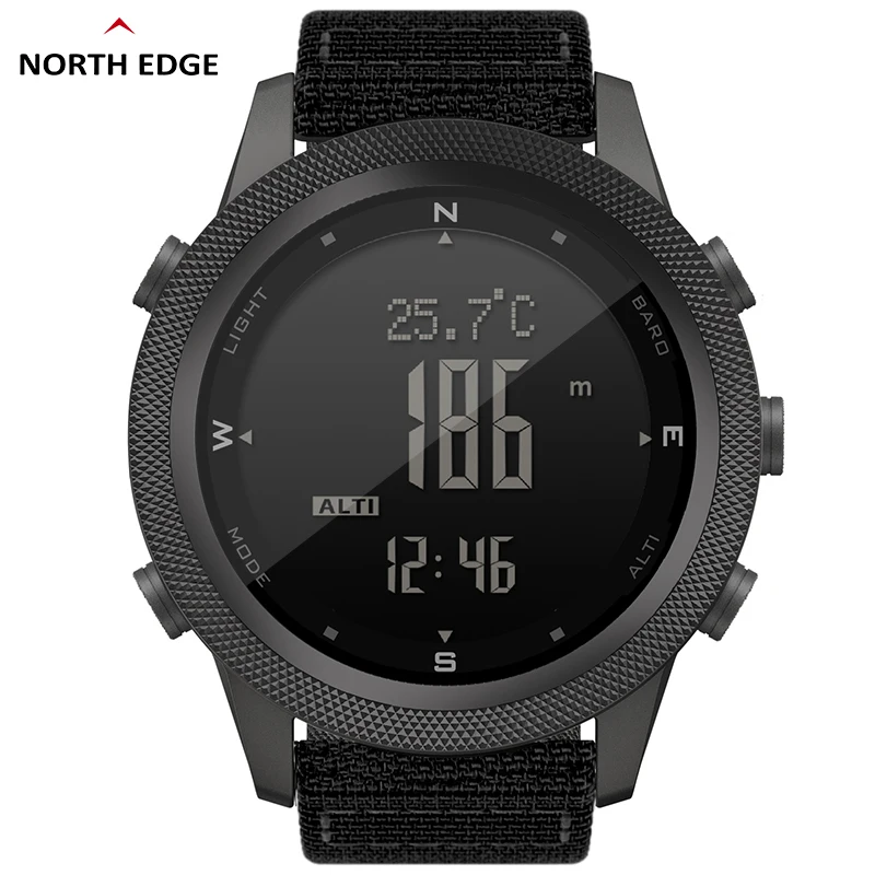 NORTH EDGE APACHE-46 Men Sports Digital World Time Smart Watch Military Army Altimeter Barometer Compass Waterproof 50M
