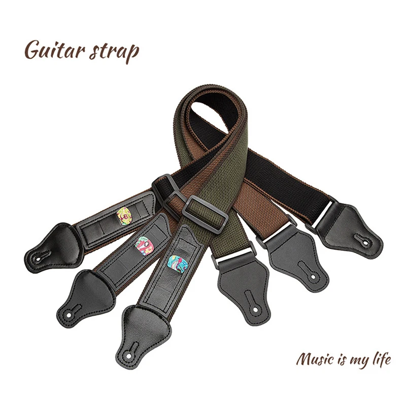 

Adjustable Guitar Accessories Guitar Strap Leather Ends For Electric Acoustic Folk Guitar Strap Fashion Guitar Strap