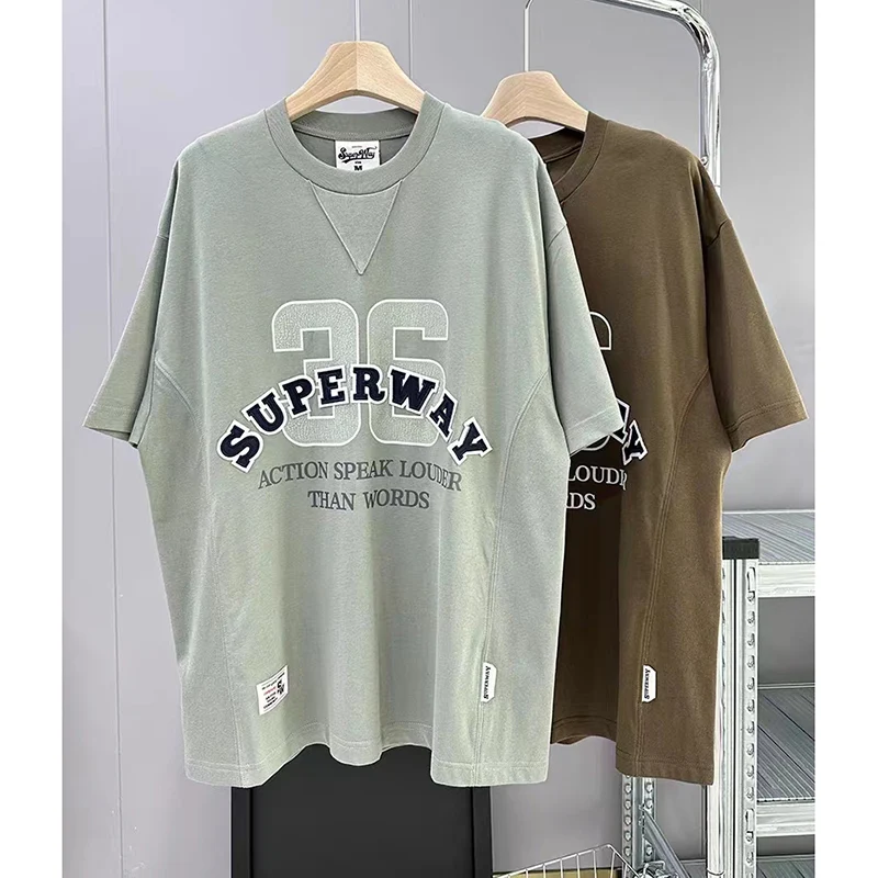 

High Quality Vintage 36 Embroidery Letter Patchwork Fashion Men and WomenThe Same Kindreetwear T Shirt Tee S Clothing