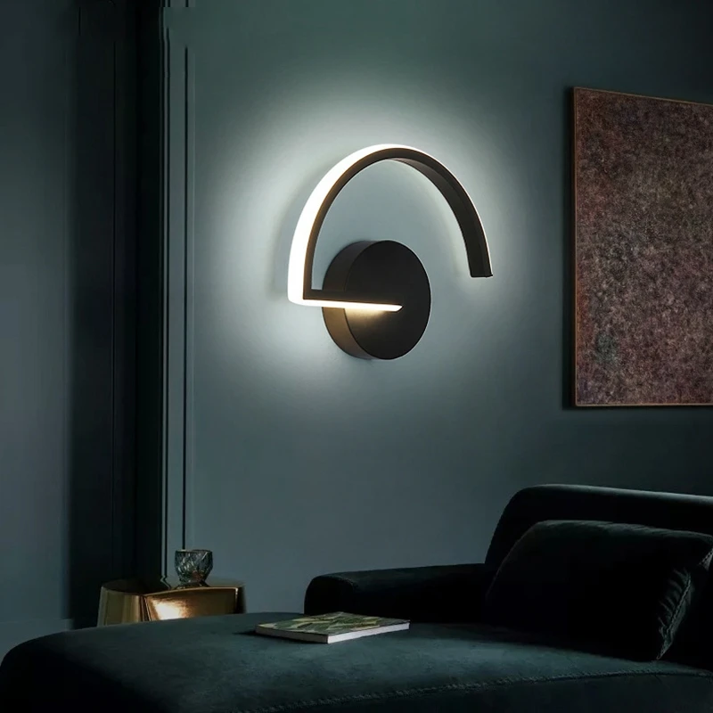 

3 Tone Temperature Wall Lights For Home Modern Led Bedroom Light 15W Hotel Decoration Lamp Art Semicircle Light Source