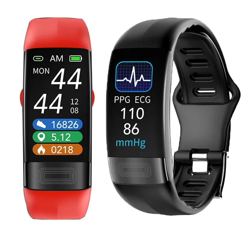 

ECG+PPG Smart Bracelet P11 Plus Body Temperature Blood Pressure Monitor Wirstbands Pedometer Waterproof Sport Fitness Traker