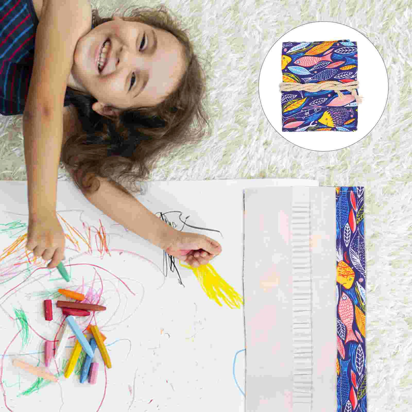 

Canvas Storage Cartoon Pen Cartoon Pens Wrap Roll Gifts Pen Packing Pen Bag Canvas Roll Storage Case ( A )