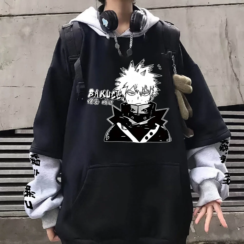 

My Hero Academia Hoodie Katsuki Bakugou Patchwork Sweatshirt Anime Printing Clothing Himiko Toga Pullovers Bakugo Graphic Hoody