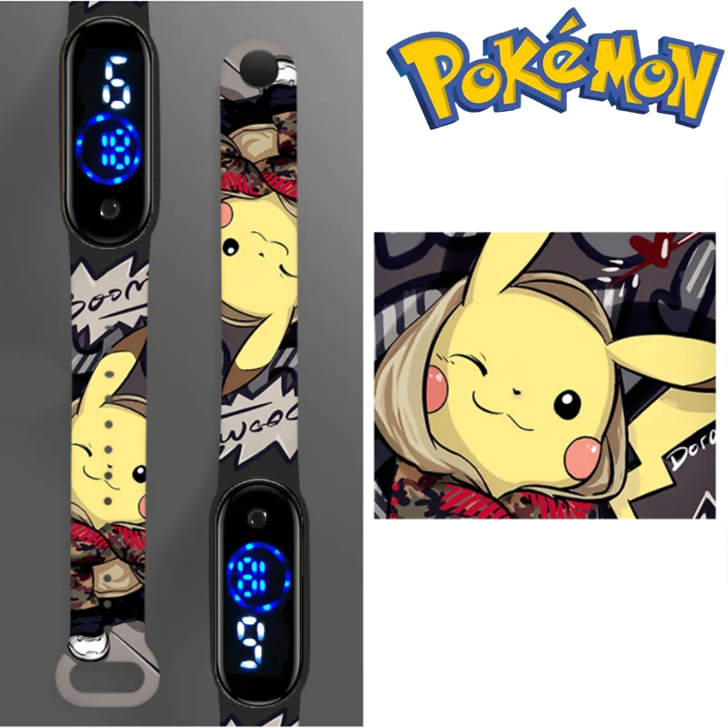 Покемон кавайная фигурка Пикачу электронный водонепроницаемый светодиодный