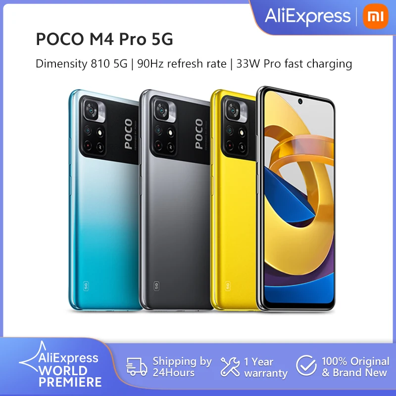 

Global Version POCO M4 Pro 5G Smartphone NFC 64GB/128GB ROM MTK Dimensity 810 90Hz 6.6" DotDisplay 50MP 5000mAh Battery 33W