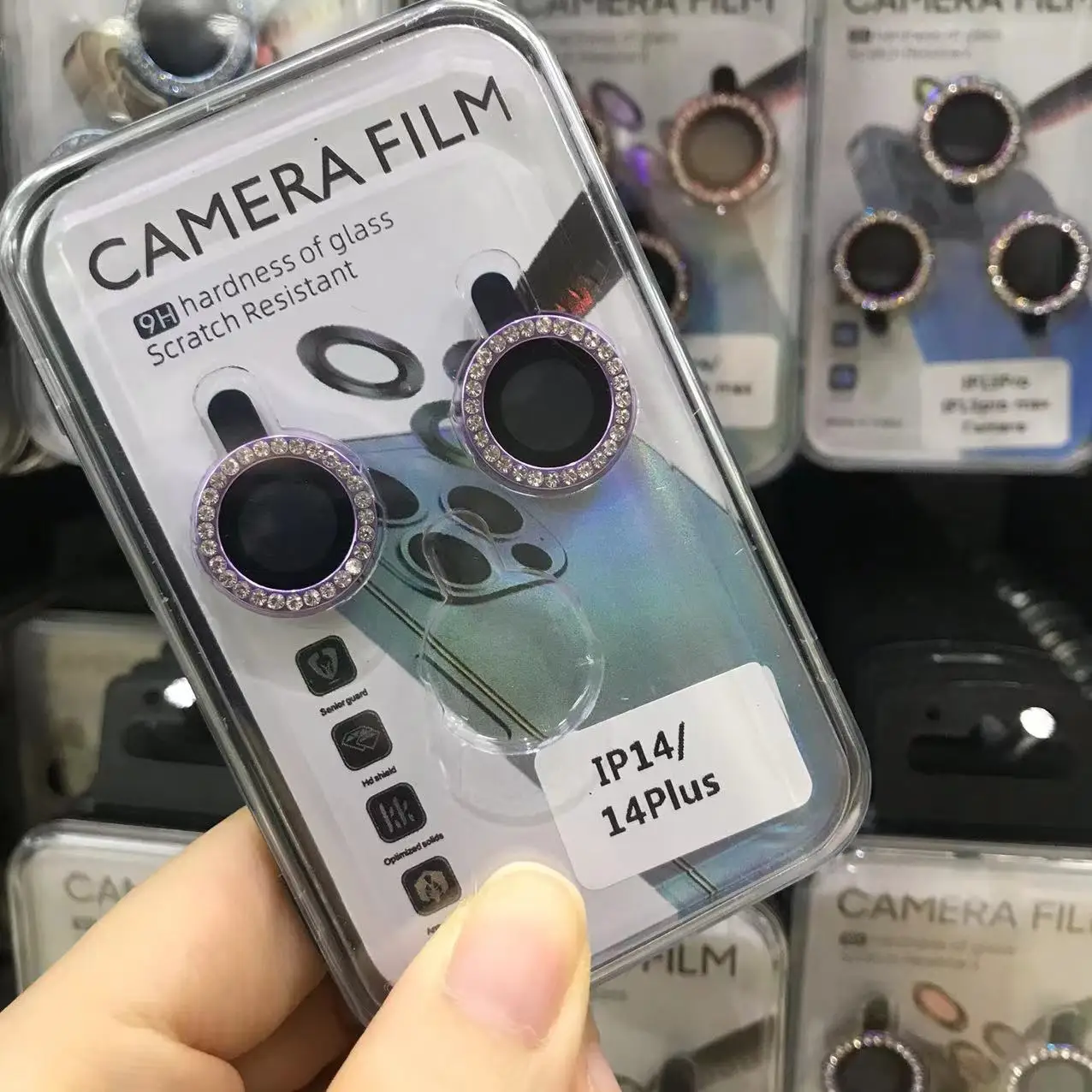 50pcs Glitter Diamond Rhinestone Camera Lens Protector Cover for iPhone 14 Pro Max Plus 13 12 Mini 11 14Pro 13Pro 14Plus 12Pro