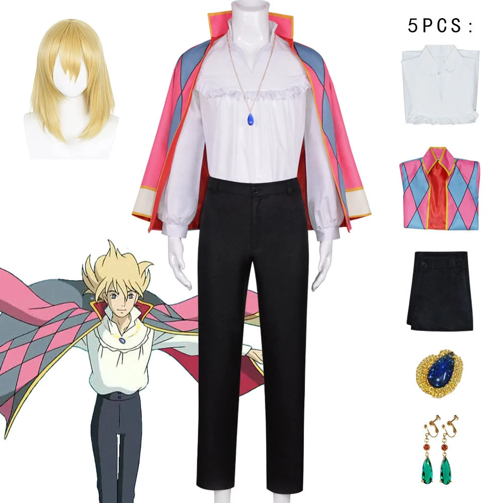 

Japan Anime Howl's Moving Castle Howl Cosplay Costume Howl Cosplay Costume Men Costume Uniform Outfits Halloween Coat Full Set